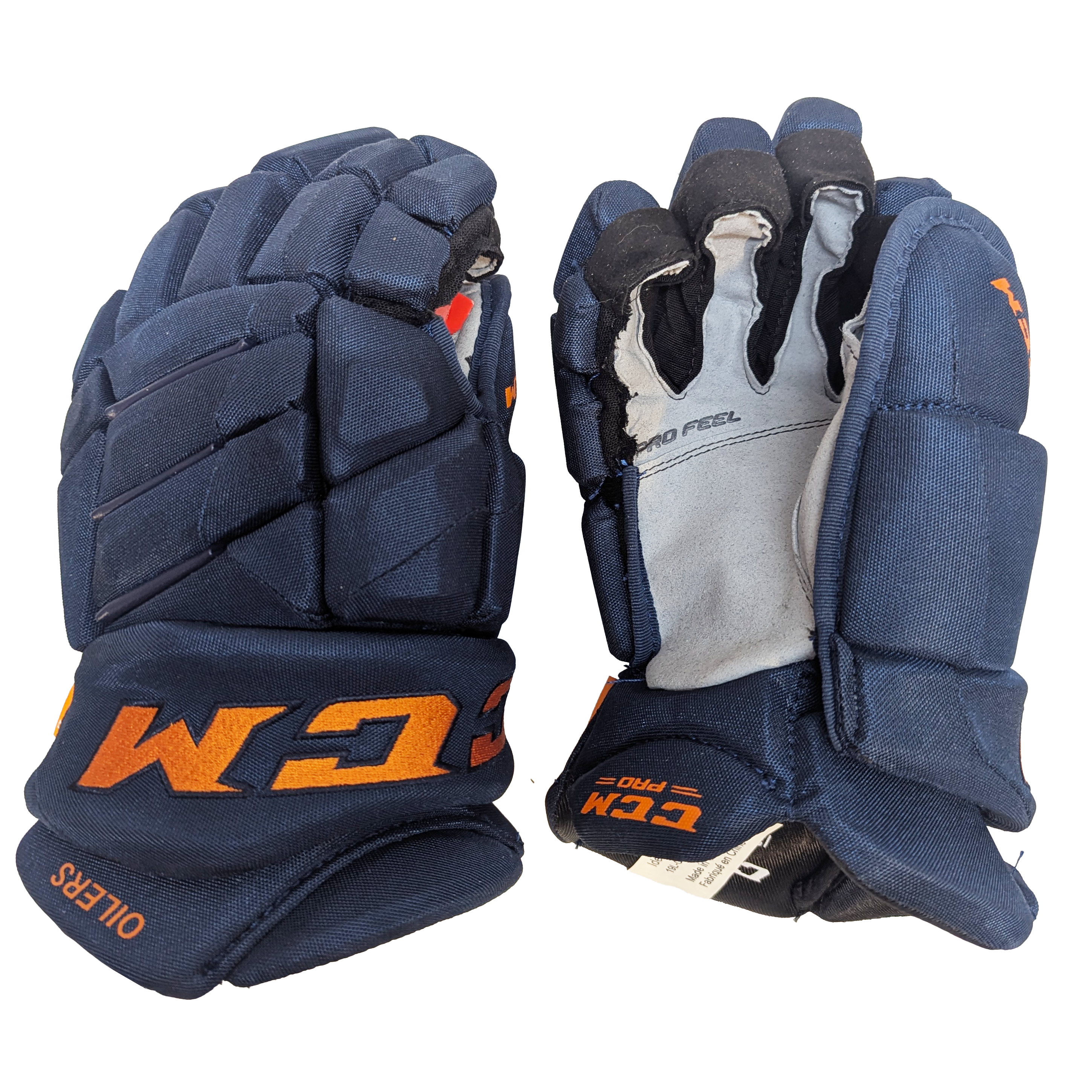 CCM HGJS - NHL Pro Stock Glove - Edmonton Oilers Alternate (Navy/Orange)